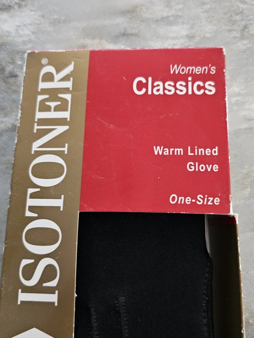 VTG 90s Isotoner Womens Classics Black Gloves Stretch Warm Lined One Size NIB